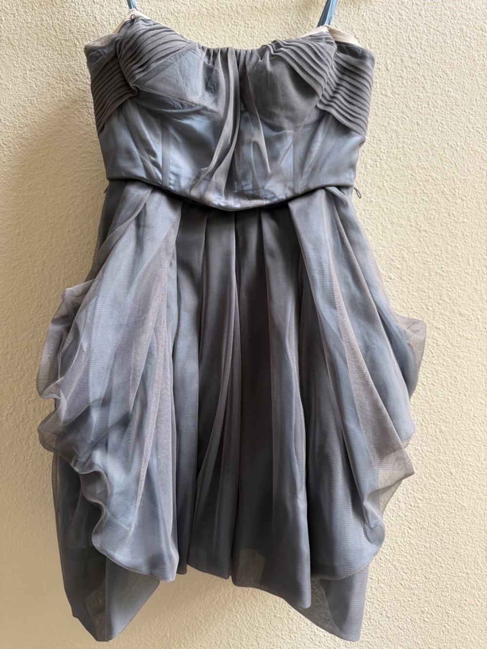 BCBGMaxAzria Dusty Blue Satin Dress